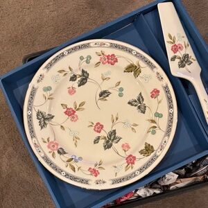 Floral Ceramic Plate and Server Set